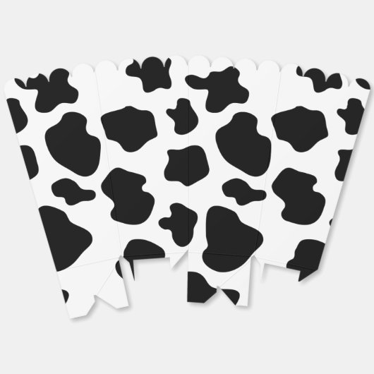 Zwart-wit koe vlekken op maat popcorn bedankdoosjes (Ongevouwen)