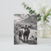 Zwart-wit Koeien met brede ogen Briefkaart (Staand voorkant)