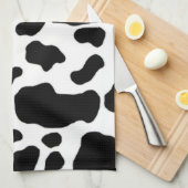 zwart-wit-koeienafdrukpatroon theedoek (Quarter Fold)