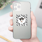 Zwart-wit koeiengezicht sticker (Telefoon)