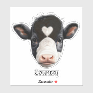 Zwart-wit koeiengezicht sticker