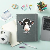 Zwart-wit koeiengezicht sticker (iPad Cover)