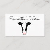 Zwart wit koeienhoofd visitekaartje (Achterkant)