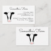 Zwart wit koeienhoofd visitekaartje (Voorkant / Achterkant)