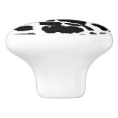 Zwart-wit Koeienhuid Aangepaste keramische knop (Zijkant)