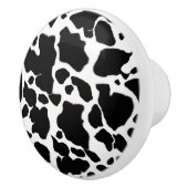 Zwart-wit Koeienhuid Aangepaste keramische knop (Rechts)