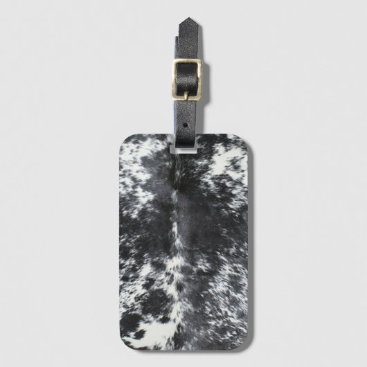 Zwart-wit Koeienhuid  afdrukken Bagagelabel (Voorkant (verticaal))