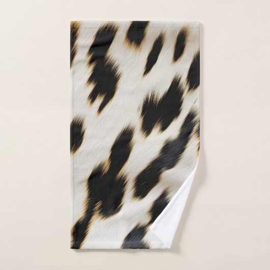 Zwart Wit Koeienhuid Bad Handdoek (Handdoek)