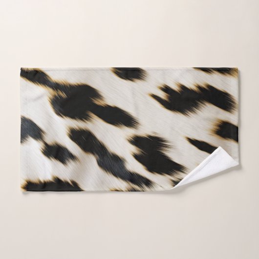 Zwart Wit Koeienhuid Bad Handdoek (Handdoek)