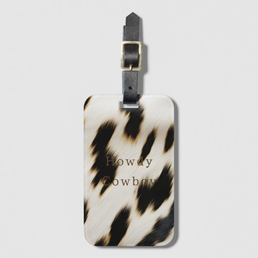 Zwart Wit Koeienhuid Bagagelabel (Voorkant (verticaal))