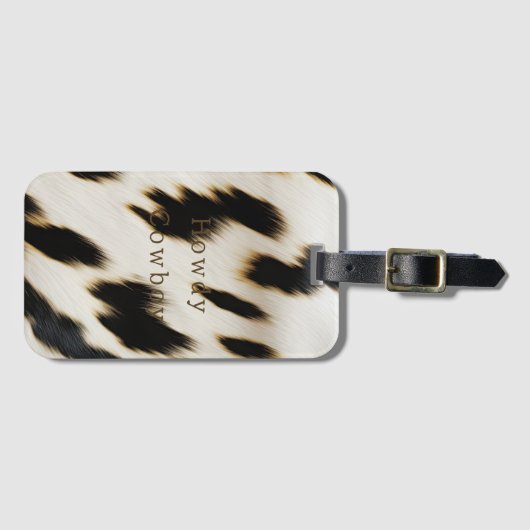 Zwart Wit Koeienhuid Bagagelabel (Voorkant (horizontaal))