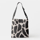 Zwart-wit koeienhuid crossbody tas (Achterkant)