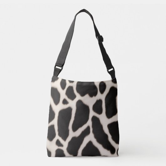 Zwart-wit koeienhuid crossbody tas (Voorkant)