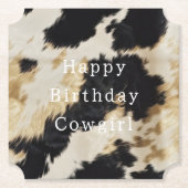 Zwart Wit Koeienhuid Kartonnen Onderzetters (Voorkant)