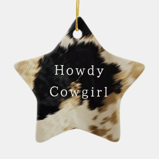 Zwart Wit Koeienhuid Keramisch Ornament (Voorkant)