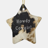 Zwart Wit Koeienhuid Keramisch Ornament (Links)