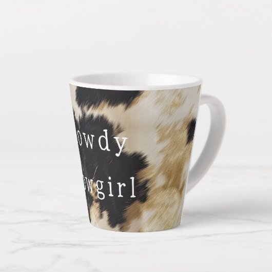 Zwart Wit Koeienhuid Latte Mok (Rechterhoek)