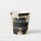 Zwart Wit Koeienhuid Latte Mok (Voorkant)