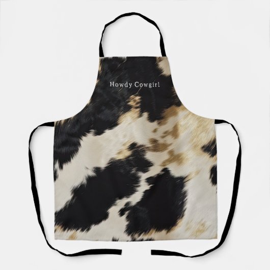 Zwart Wit Koeienhuid Schort (Voorkant)