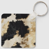 Zwart Wit Koeienhuid Sleutelhanger (Achterkant)