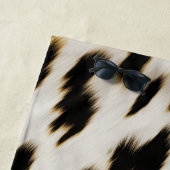 Zwart Wit Koeienhuid Strandlaken (In situ)