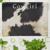 Zwart Wit Koeienhuid Theedoek (Gevouwen)