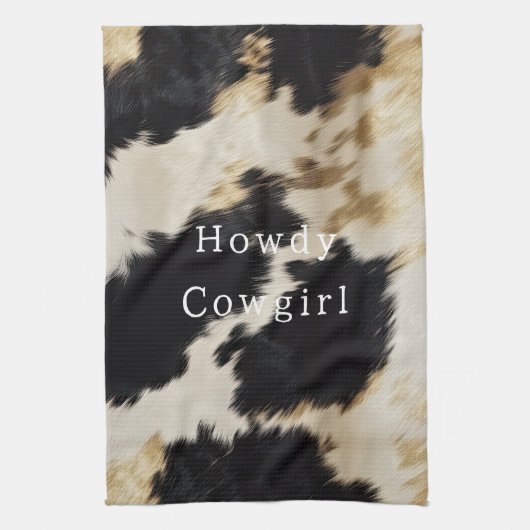 Zwart Wit Koeienhuid Theedoek (Verticaal)
