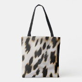 Zwart Wit Koeienhuid Tote Bag (Achterkant)