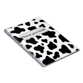 Zwart-wit koeienhuid trendy rustiek boerderij notitieboek (Rechterzijde)