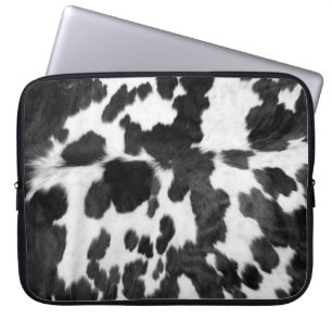 Zwart-wit Koeienhuid Western land Laptop Sleeve