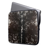 Zwart-wit Koeienhuid Western land Laptop Sleeve (Voorkant Links)