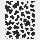 Zwart & Wit Koeienhuidprint Fleece Deken (Voorkant)