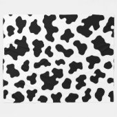 Zwart & Wit Koeienhuidprint Fleece Deken (Voorkant (Horizontaal))
