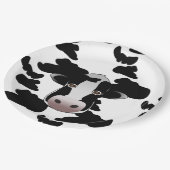 Zwart-wit koeienpatroon papieren bordje (Gekanteld)