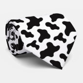 Zwart-wit koeienprint aangepaste stropdas (Opgerold)