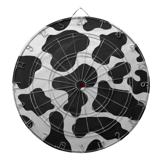 Zwart-wit koeienprint dartbord (Voorkant)