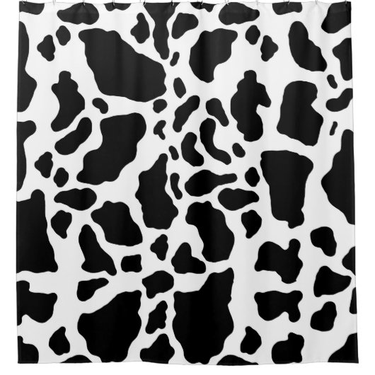 Zwart-wit koeienprint douchegordijn (Voorkant)