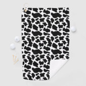 Zwart-wit koeienprint golfhanddoek (Insitu)