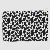 Zwart-wit koeienprint golfhanddoek (Horizontaal)