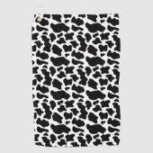 Zwart-wit koeienprint golfhanddoek (Voorkant)