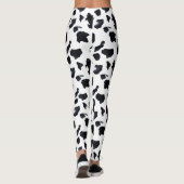 Zwart-wit koeienprint leggings (Achterkant)