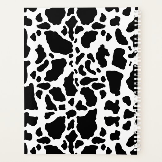 Zwart-wit koeienprint planner (Achterkant)
