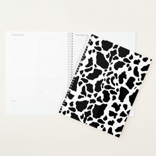 Zwart-wit koeienprint planner (Display)