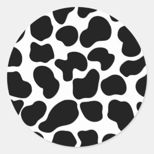 Zwart & Wit Koeienprint Rustieke Boerderij Ronde Sticker