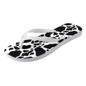 Zwart-wit koeienprint teenslippers (Schuin)