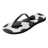 Zwart-wit koeienprint teenslippers (Schuin)