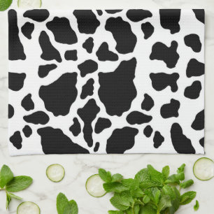 Zwart-wit koeienprint theedoek