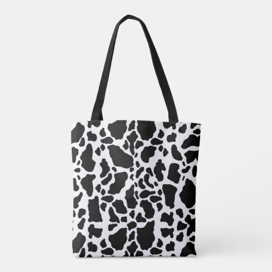 Zwart-wit koeienprint tote bag (Achterkant)