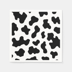 Zwart & Wit Koeienprint Verjaardagsfeestje Servet