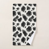 Zwart-wit koeienprintpatroon bad handdoek (Handdoek)